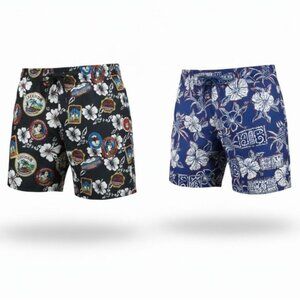 2 Pair Vtg Y2K Big Dogs Men’s Swim Trunks Board Shorts Size 3X Drawstring Waist